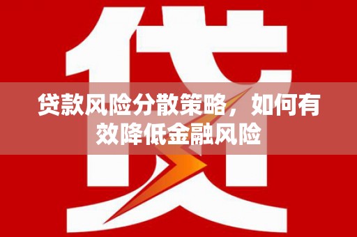 嫩江贷款风险分散策略，如何有效降低金融风险
