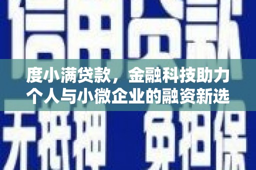 嫩江度小满贷款，金融科技助力个人与小微企业的融资新选择