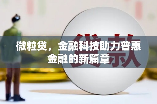 嫩江微粒贷，金融科技助力普惠金融的新篇章