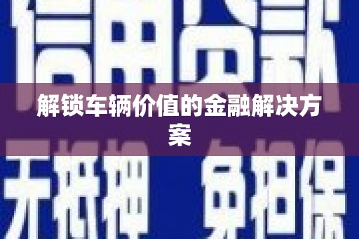 嫩江解锁车辆价值的金融解决方案